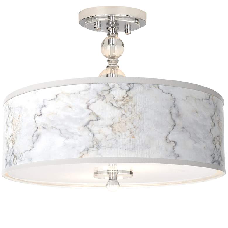 Image 1 Marble Glow Giclee 16" Wide Semi-Flush Ceiling Light