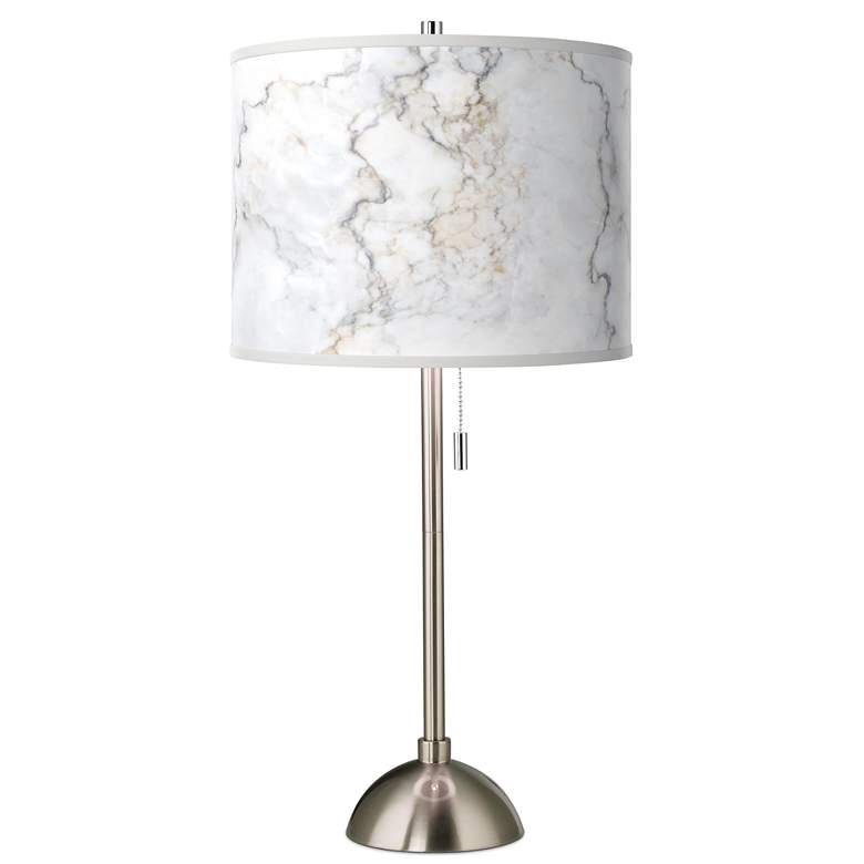 Image 1 Marble Glow Giclee Brushed Nickel Table Lamp