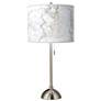 Marble Glow Giclee Brushed Nickel Table Lamp