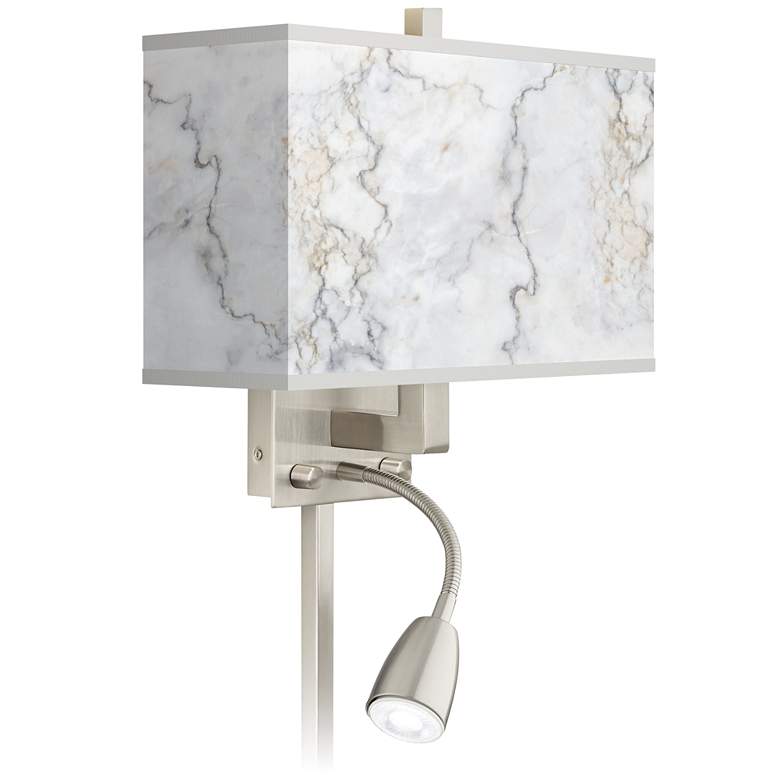 Image 1 Marble Glow Giclee Glow LED Reading Light Plug-In Sconce