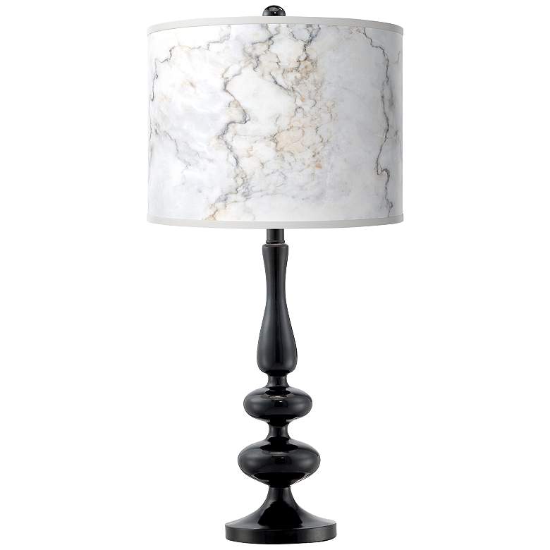 Image 1 Marble Glow Giclee Paley Black Table Lamp