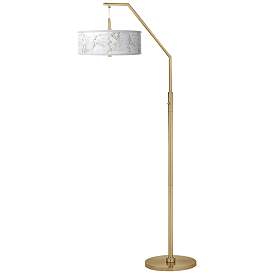 Image2 of Marble Glow Giclee Warm Gold Arc Floor Lamp