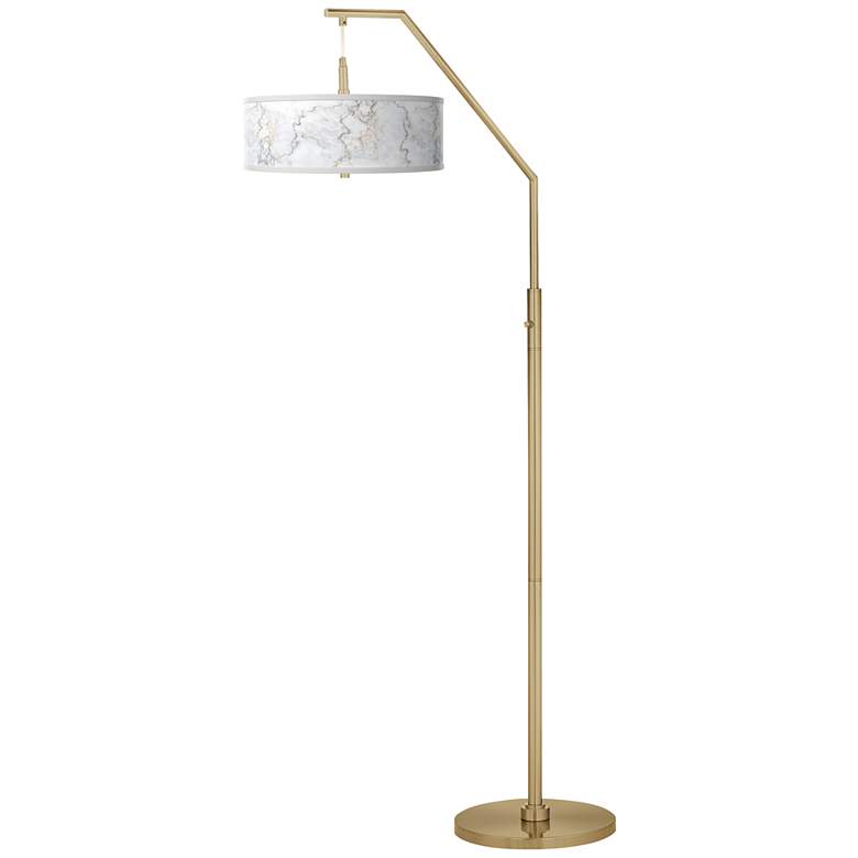 Image 2 Marble Glow Giclee Warm Gold Arc Floor Lamp