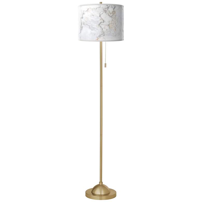 Image 2 Marble Glow Giclee Warm Gold Stick Floor Lamp