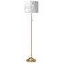 Marble Glow Giclee Warm Gold Stick Floor Lamp