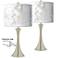 Marble Glow Trish Brushed Nickel Touch Table Lamps Set of 2