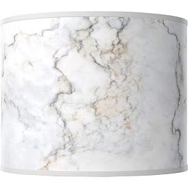 Image1 of Marble Glow White Giclee Round Drum Lamp Shade 14x14x11 (Spider)