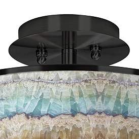 Image2 of Marble Jewel Black 14" Wide Ceiling Light more views