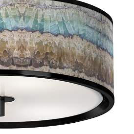 Image3 of Marble Jewel Black 14" Wide Ceiling Light more views