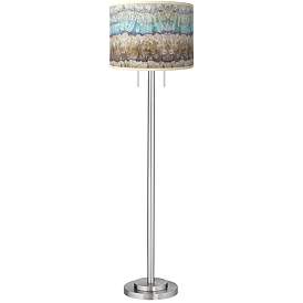 Image2 of Marble Jewel Giclee Gallery Brushed Nickel Modern Floor Lamp