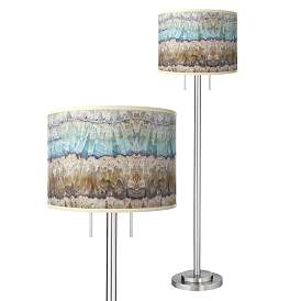 Image1 of Marble Jewel Giclee Gallery Brushed Nickel Modern Floor Lamp