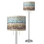 Marble Jewel Giclee Gallery Brushed Nickel Modern Floor Lamp
