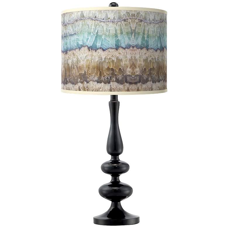 Image 1 Marble Jewel Giclee Gallery Modern Black Finish Table Lamp