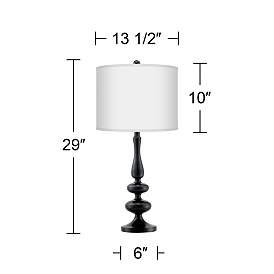 Image4 of Marble Jewel Giclee Gallery Modern Black Finish Table Lamp more views