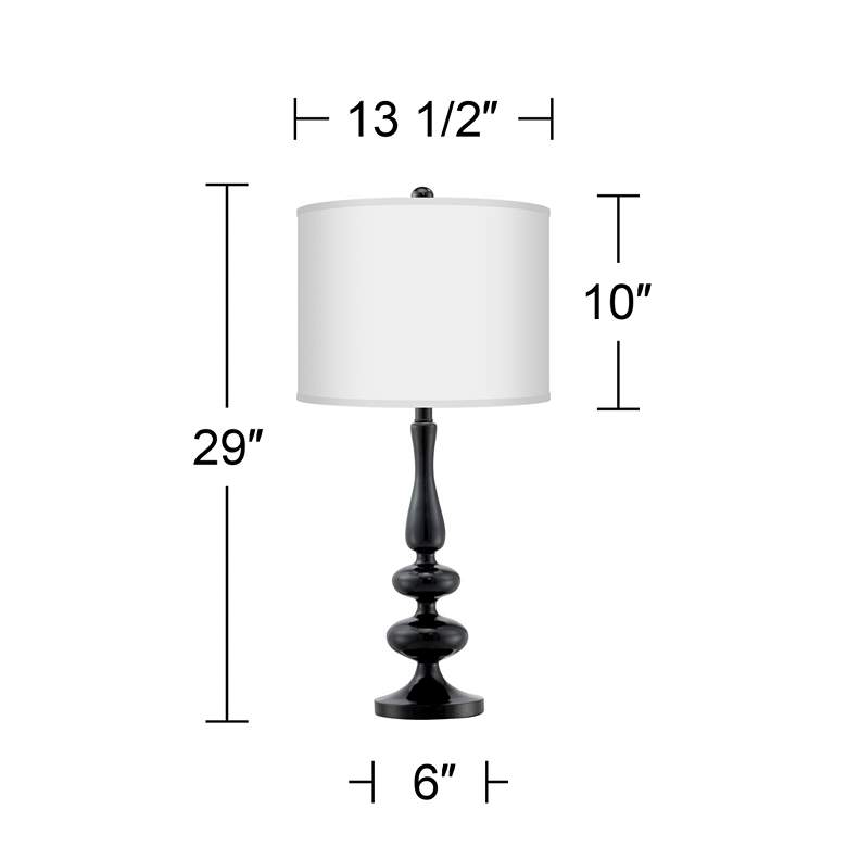 Image 4 Marble Jewel Giclee Gallery Modern Black Finish Table Lamp more views