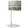 Marble Jewel Giclee Gallery Modern Glass Inset Table Lamp