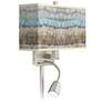 Marble Jewel Giclee Glow 14" Wide LED Reading Light Plug-In Sconce