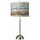 Marble Jewel Giclee Glow Modern Brushed Nickel Pull Chain Table Lamp