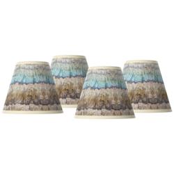 Marble Jewel Giclee Glow Set of Four Shades 3x6x5 (Clip-On)
