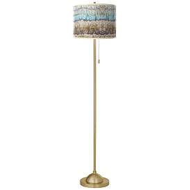 Image2 of Marble Jewel Giclee Warm Gold Stick Floor Lamp