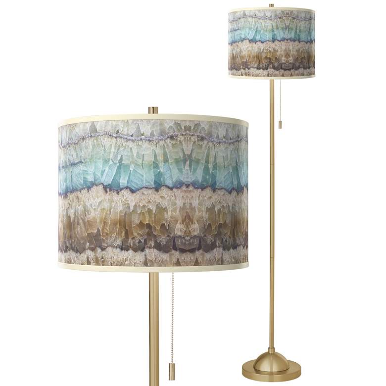 Image 1 Marble Jewel Giclee Warm Gold Stick Floor Lamp