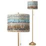 Marble Jewel Giclee Warm Gold Stick Floor Lamp
