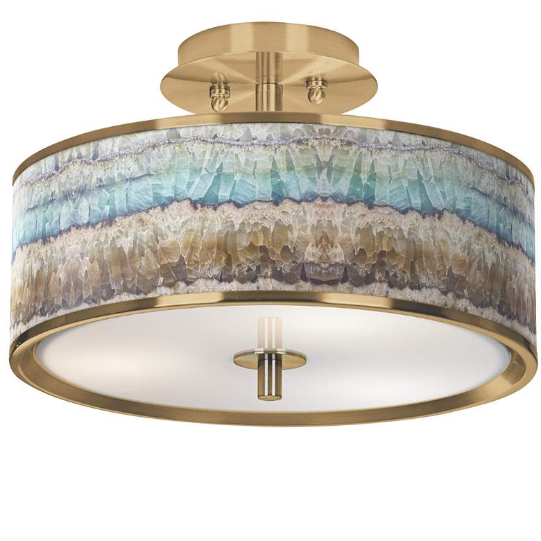 Image 1 Marble Jewel Gold 14" Wide Ceiling Light