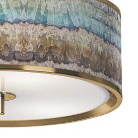 Image3 of Marble Jewel Gold 14" Wide Ceiling Light more views