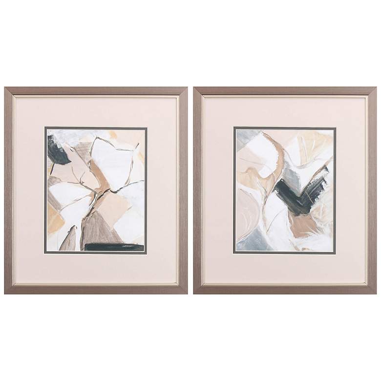 Image 3 Marble Lines 16 inch High 2-Piece Printed Framed Wall Art Set