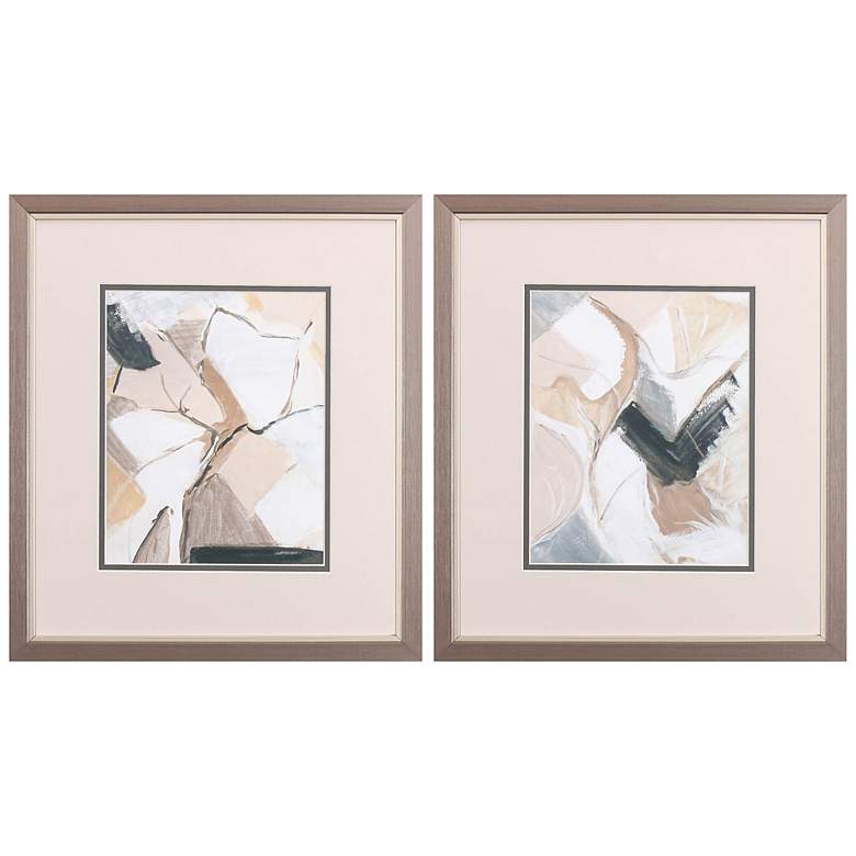 Image 3 Marble Lines 16" High 2-Piece Printed Framed Wall Art Set