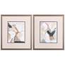 Marble Lines 16" High 2-Piece Printed Framed Wall Art Set in scene