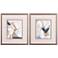 Marble Lines 16" High 2-Piece Printed Framed Wall Art Set