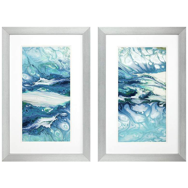 Image 1 Marble Montage 22"W x 34"H Framed Art Set of 2