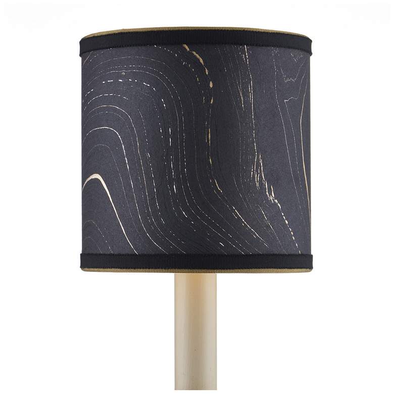 Image 1 Marble Paper Drum Chandelier Shade - Black/Gold/Silver