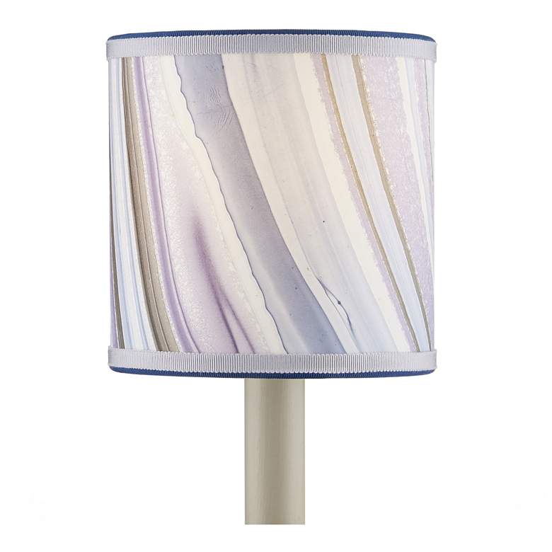 Image 1 Marble Paper Drum Chandelier Shade - Lavender Agate
