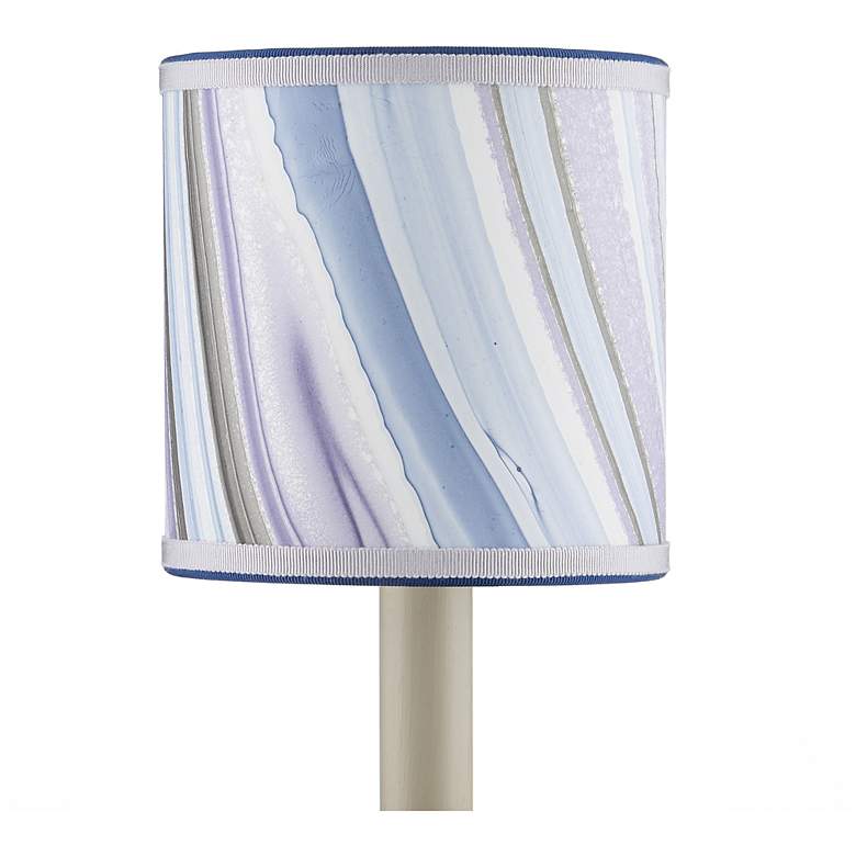 Image 2 Marble Paper Drum Chandelier Shade - Lavender Agate more views