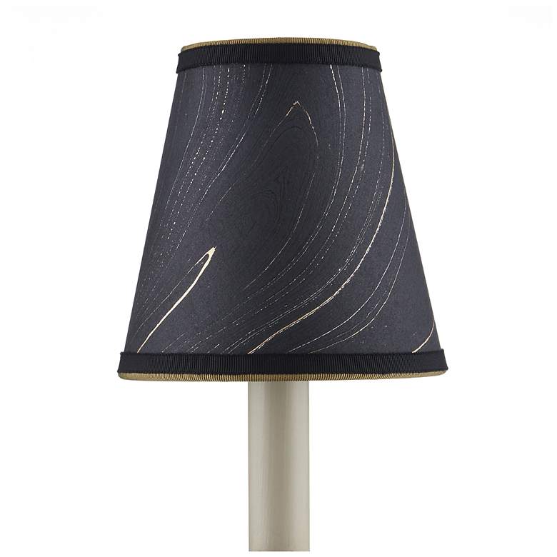 Image 2 Marble Paper Tapered Chandelier Shade - Black/Gold/Silver more views