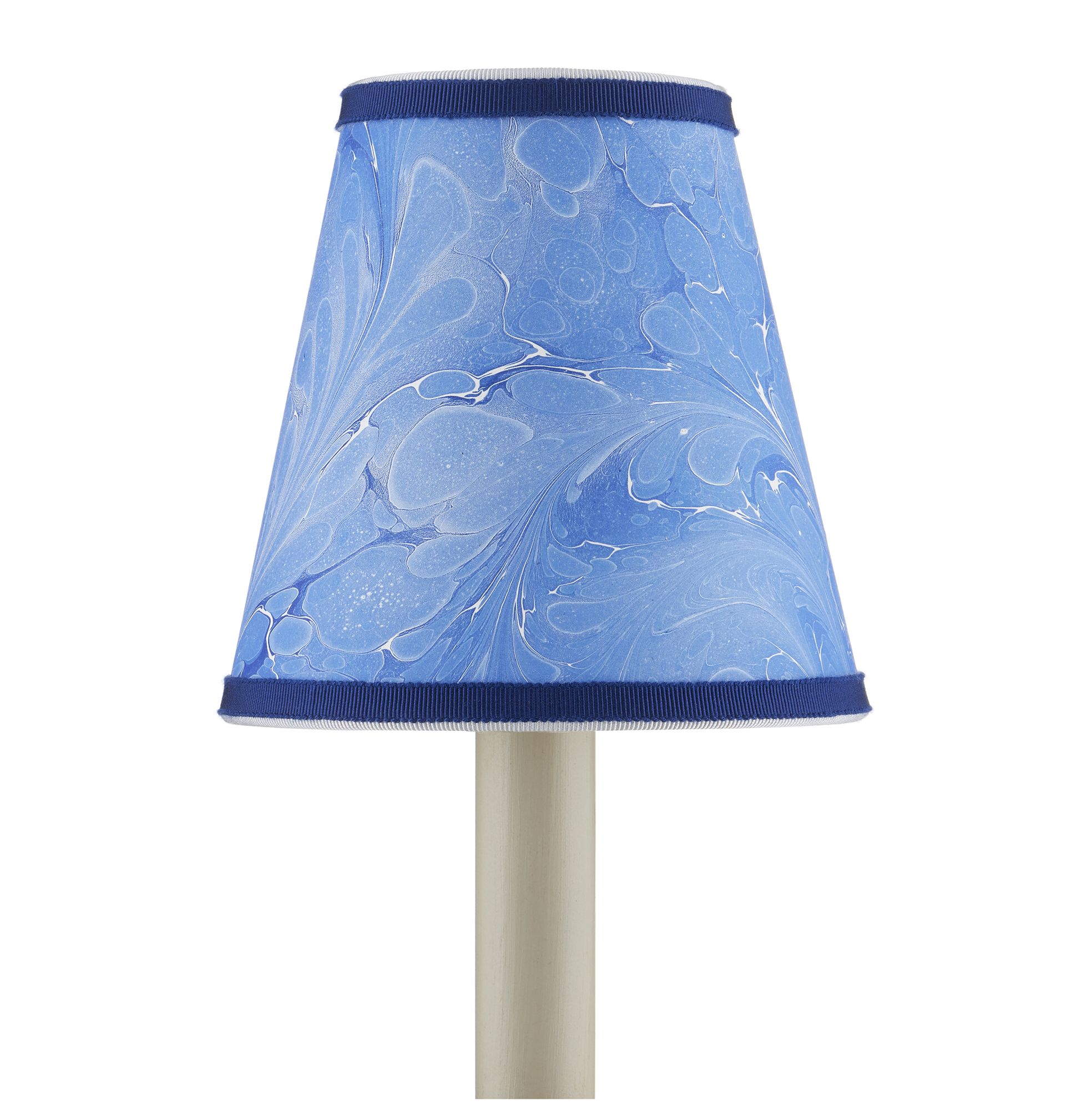 Image 2 Marble Paper Tapered Chandelier Shade - Blue more views