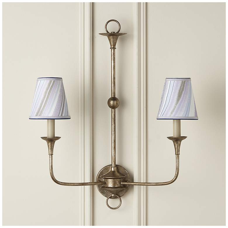 Image 4 Marble Paper Tapered Chandelier Shade - Lavender Agate more views