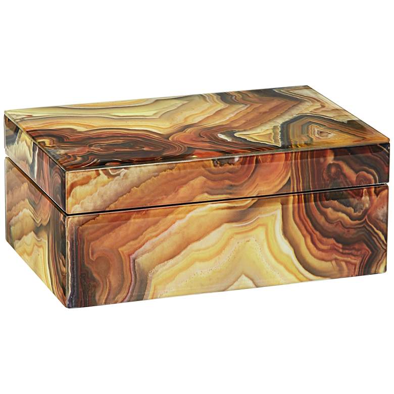 Image 1 Marble Pattern Jewelry Box with Mirror
