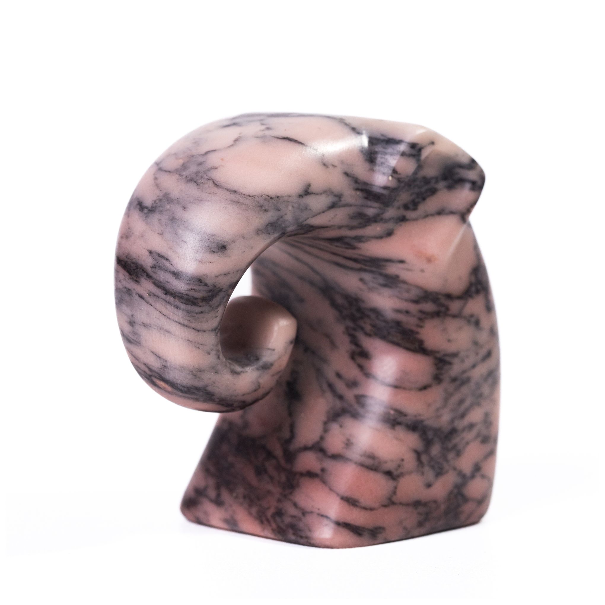 Image 4 Marble Pink Green Elephant Statue more views