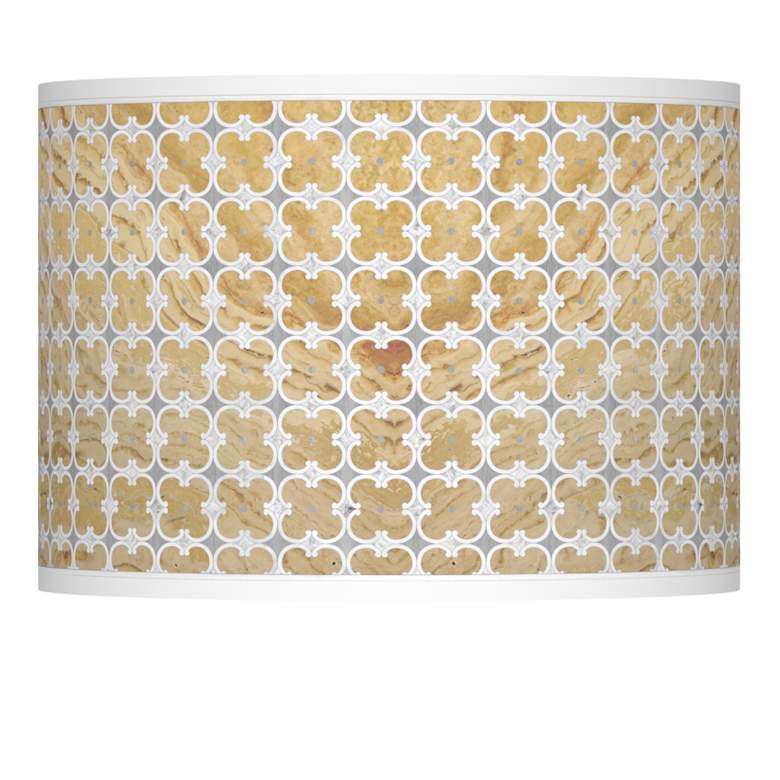 Image 1 Marble Quatrefoil Giclee Lamp Shade 13.5x13.5x10 (Spider)