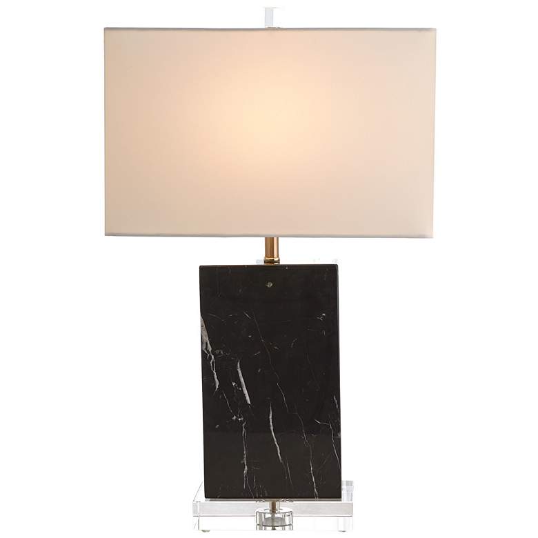 Image 1 Marble Rectangular Table Lamp-Black
