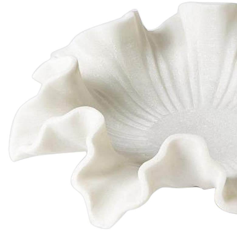 Image 2 Marble Ruffle White Carved Decorative Bowl more views