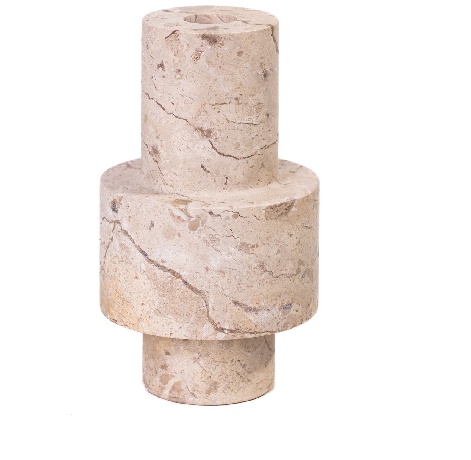 Image 3 Marble Travertine Turned Candle Holder more views