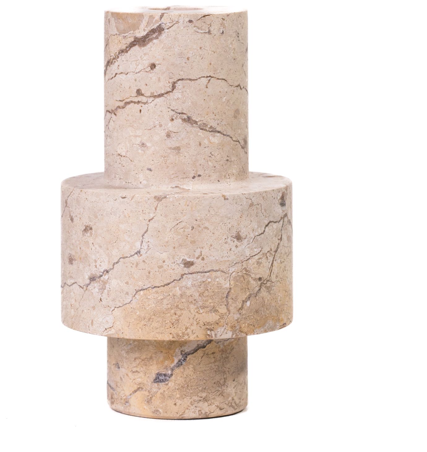 Image 5 Marble Travertine Turned Candle Holder more views