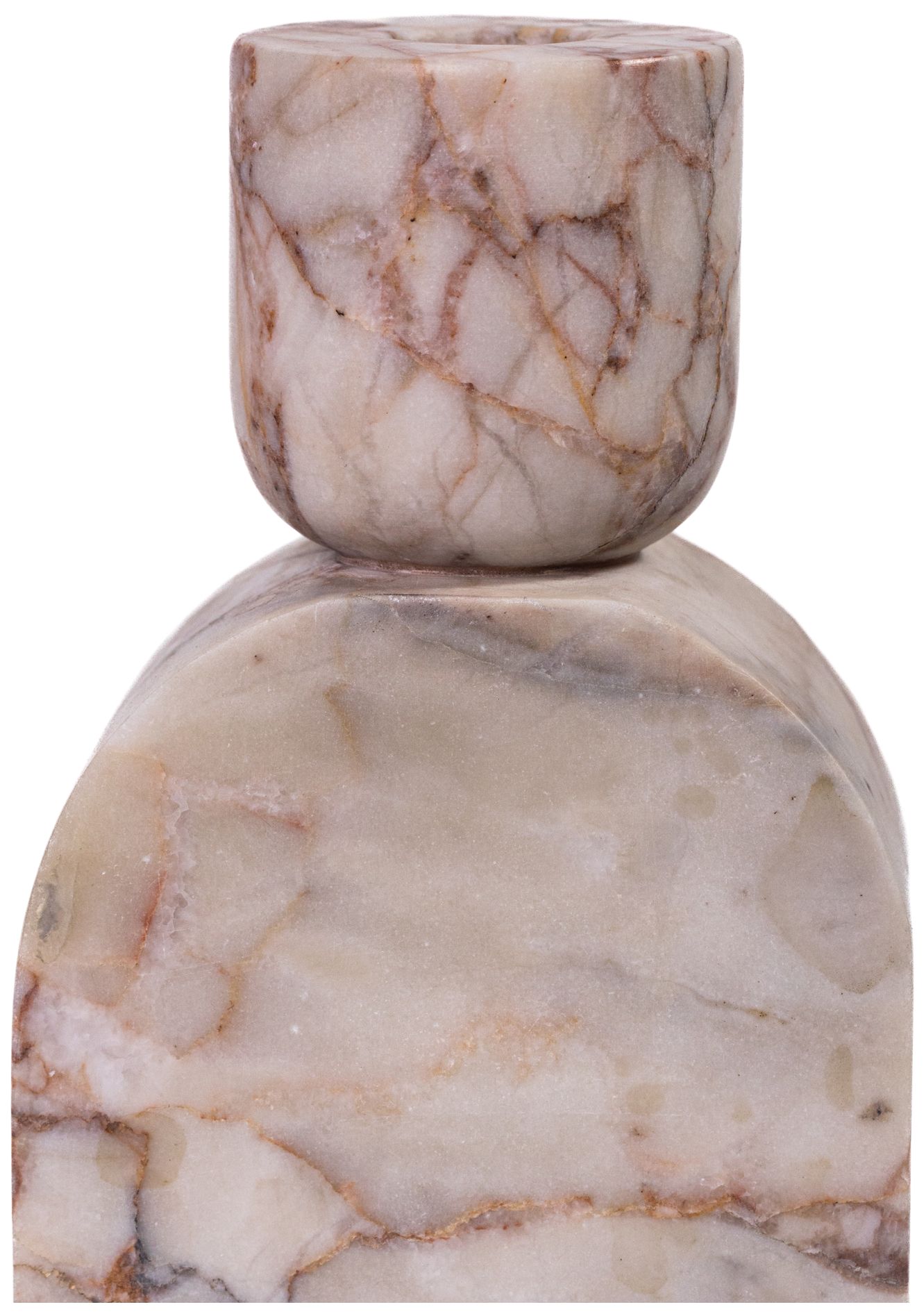 Image 4 Marble White Brown Foundation Candle Holder more views
