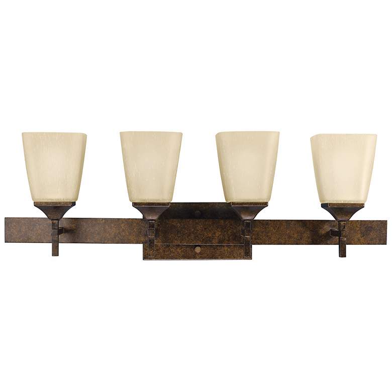 Image 1 Marbled Bronze Finish 4-Light 30" Wide Bath Light