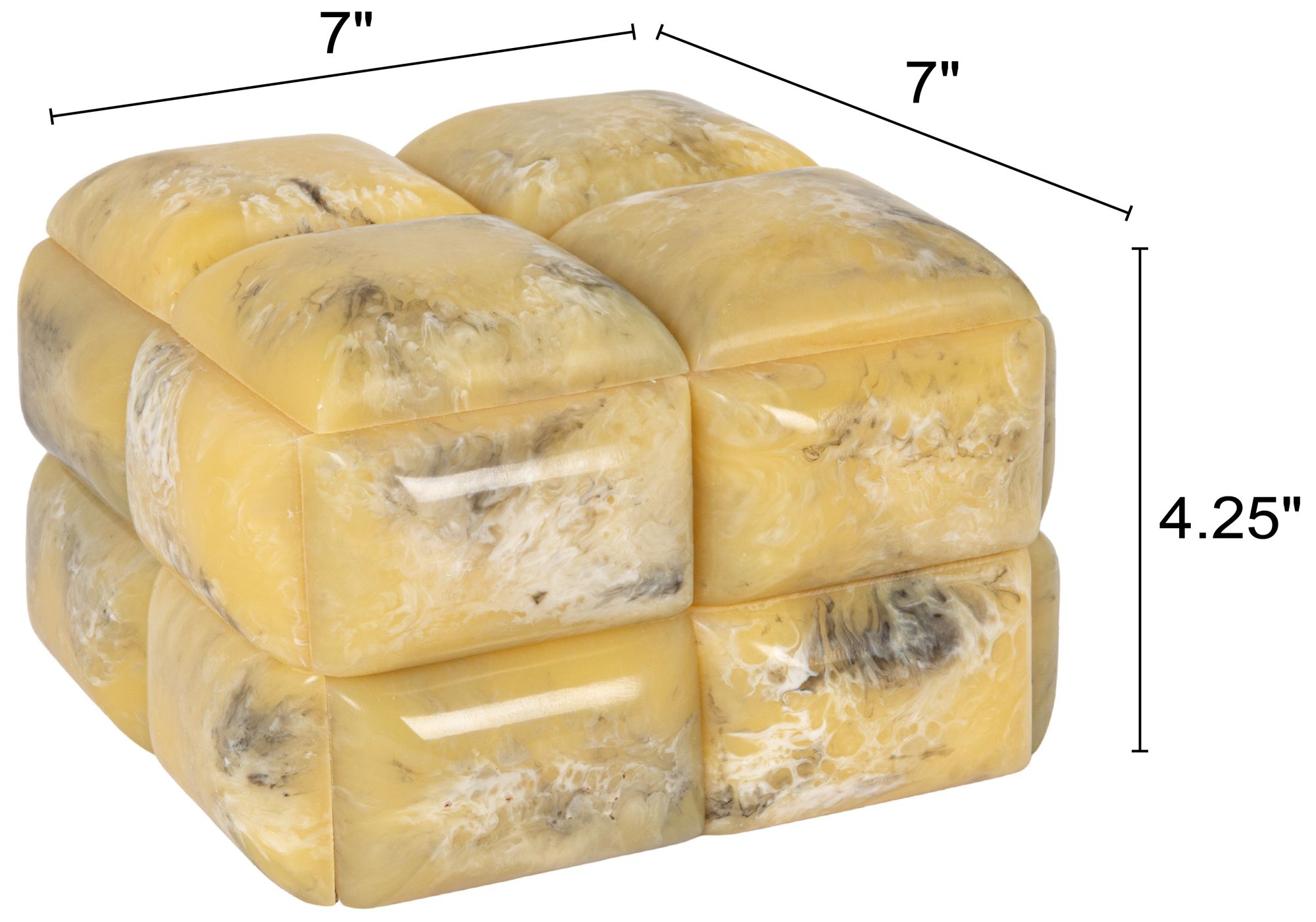 Image 4 Marbled Resin Square Studded Decorative Storage Box with Lid more views