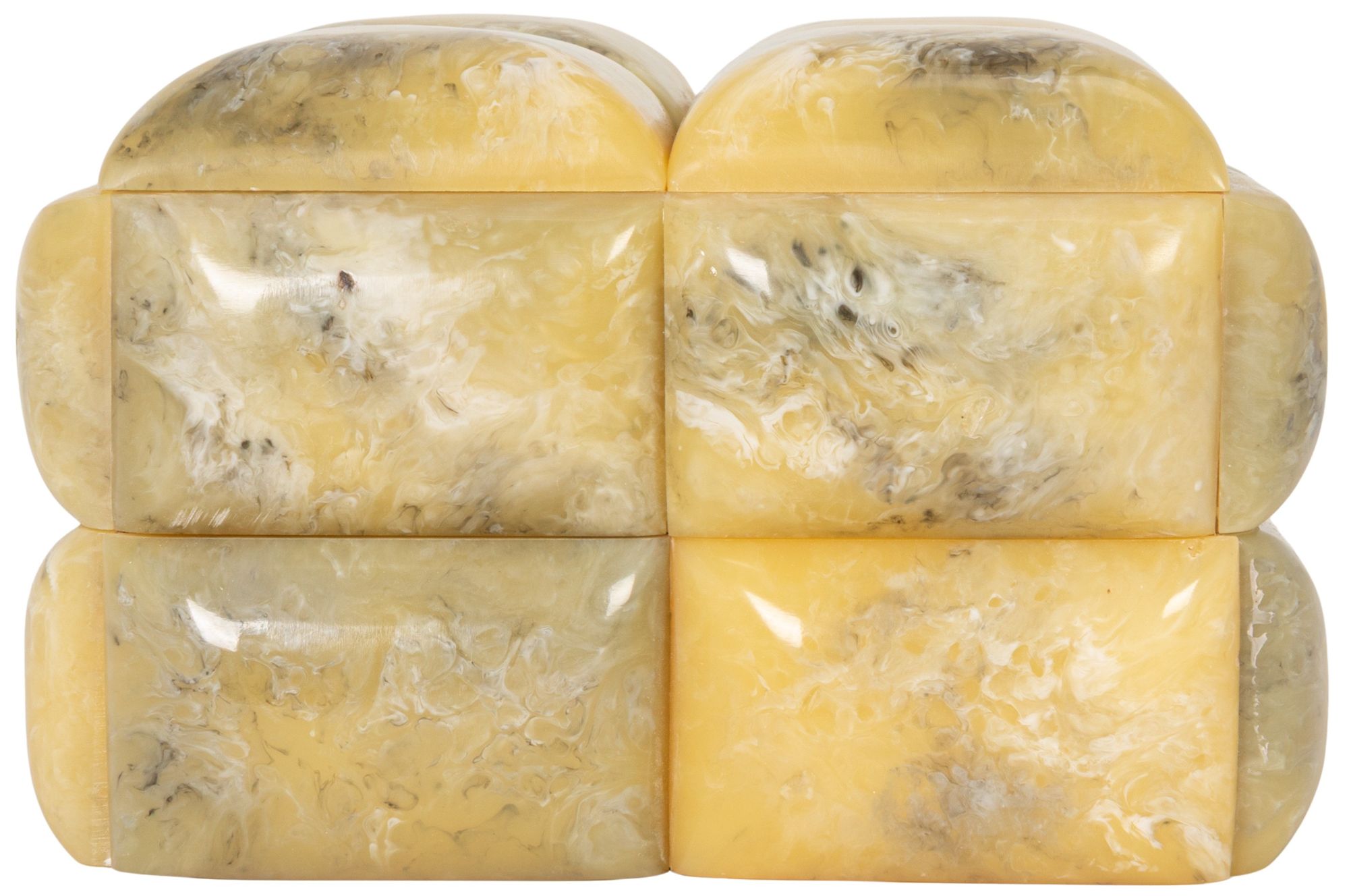 Image 6 Marbled Resin Square Studded Decorative Storage Box with Lid more views